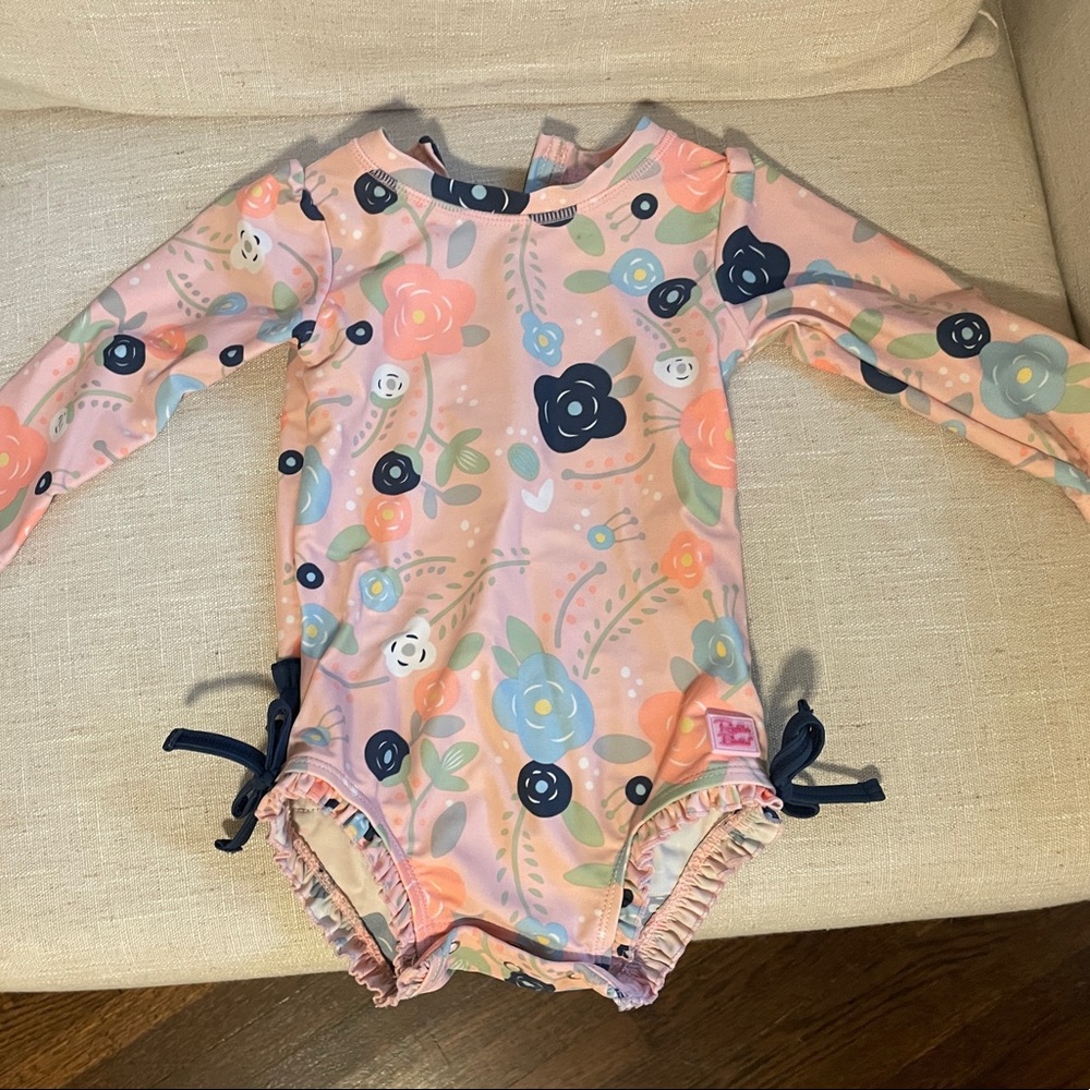 Ruffle Butt Girl Pink Swim Suit 12-18 months